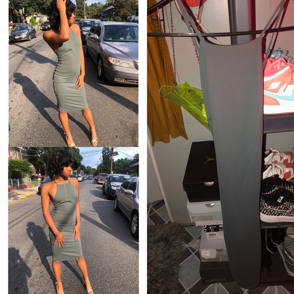 MIDI HALTER BODY-CON DRESS